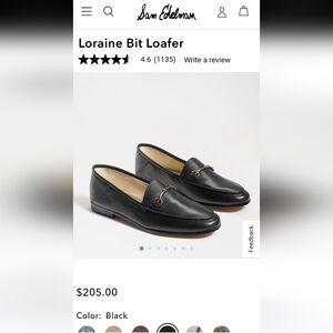 Sam Edelman Black Loafers with Gold Detail